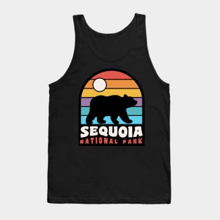 Sequoia National Park Bear Badge Retro Sunset Tank Top